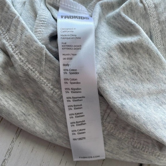 Nwt- FabKids Basic Leggings in Light Grey Heather in Girls Size Small 6/7 - Picture 4 of 7